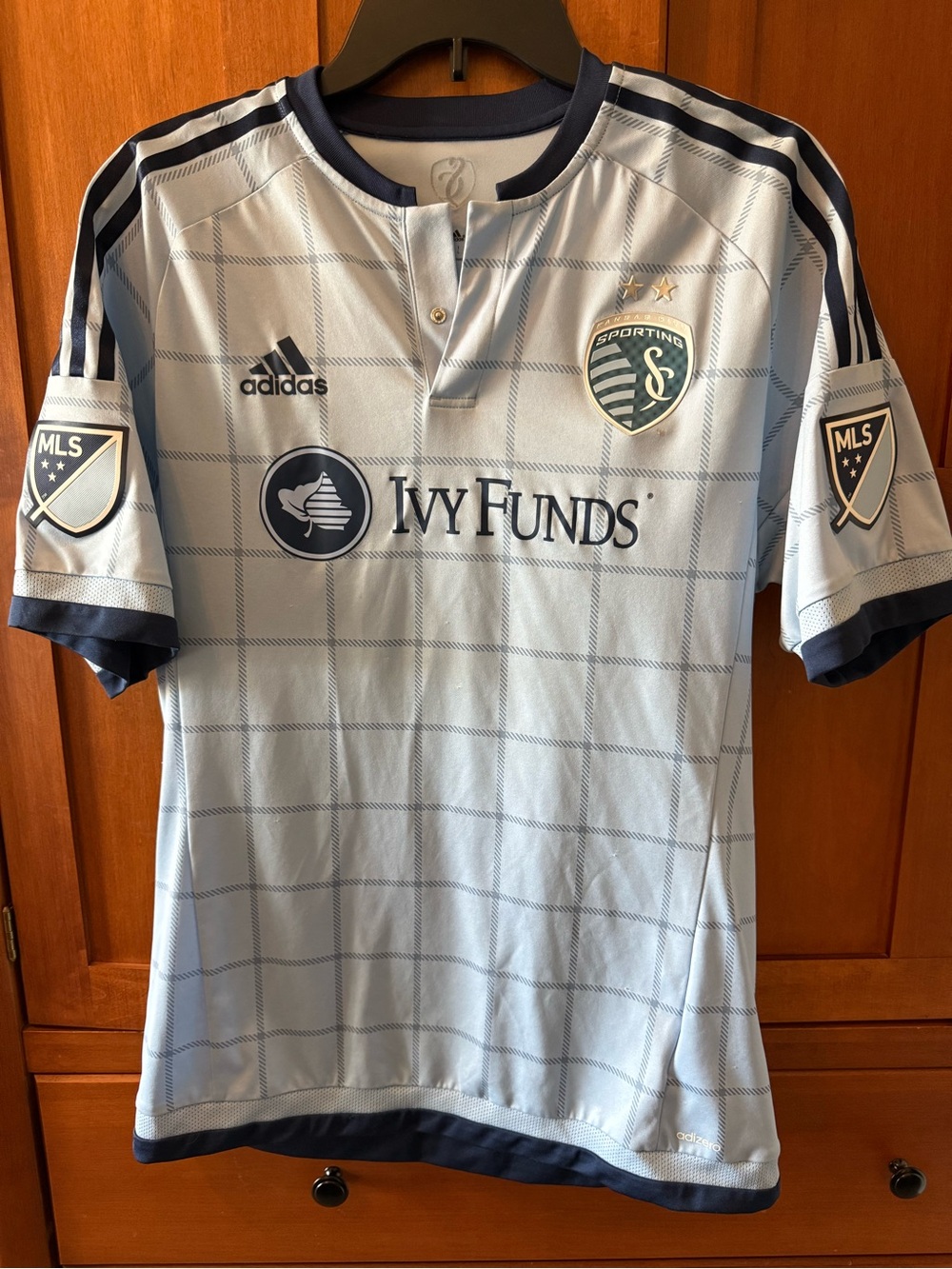 Sporting KC 2015-2016 Authentic Adizero Windowpane Jersey | Adidas Men's Size L